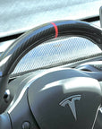 Model 3 & Y Upper Steering Wheel Overlay - Real Molded Carbon Fiber