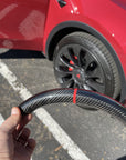 Model 3 & Y Upper Steering Wheel Overlay - Real Molded Carbon Fiber