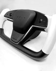 2021+ | Model S & X "Honking Airbag" Yoke Heated Steering Wheel Upgrade - Real Molded Carbon Fiber