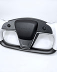 2021+ | Model S & X "Honking Airbag" Yoke Heated Steering Wheel Upgrade - Real Molded Carbon Fiber