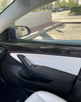 2017-2020 | Model 3 Front Door Panel Overlays (1 Pair) - Real Molded Carbon Fiber