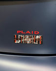 PLAID Badge Trunk Emblems - Black, Chrome, or Red Color