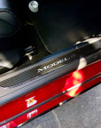 2015-2020 | Model S Front Door Sill Covers (1 Pair) - Flexible Urethane Carbon Fiber