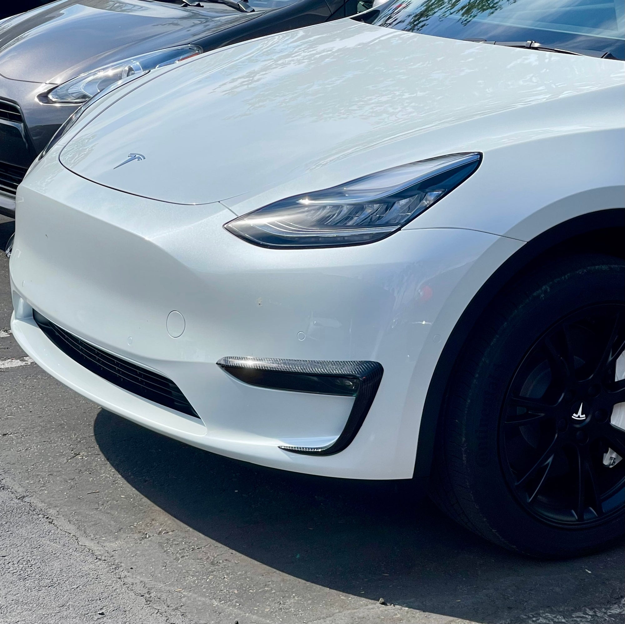 2020-2025 | Model Y Fog Light Canards/Eyelids (1 Pair) - Real Molded Carbon Fiber