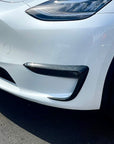 2020-2025 | Model Y Fog Light Canards/Eyelids (1 Pair) - Real Molded Carbon Fiber