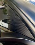 2020+ | Model Y A-Pillar Accent Overlays (1 Pair) - Real Molded Carbon Fiber