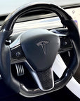 Model 3 & Y - Sport Grip Steering Wheel - Real Molded Carbon Fiber