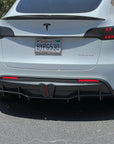 2020-2025 | Model Y Razzo Rear Diffuser & LED Brake Light ABS Plastic- Hydro Carbon Fiber Coated