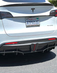 2020-2025 | Model Y Razzo Rear Diffuser & LED Brake Light ABS Plastic- Hydro Carbon Fiber Coated