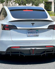 2020-2025 | Model Y Razzo Rear Diffuser & LED Brake Light ABS Plastic- Hydro Carbon Fiber Coated