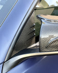 2020+ | Model Y A-Pillar Accent Overlays (1 Pair) - Real Molded Carbon Fiber