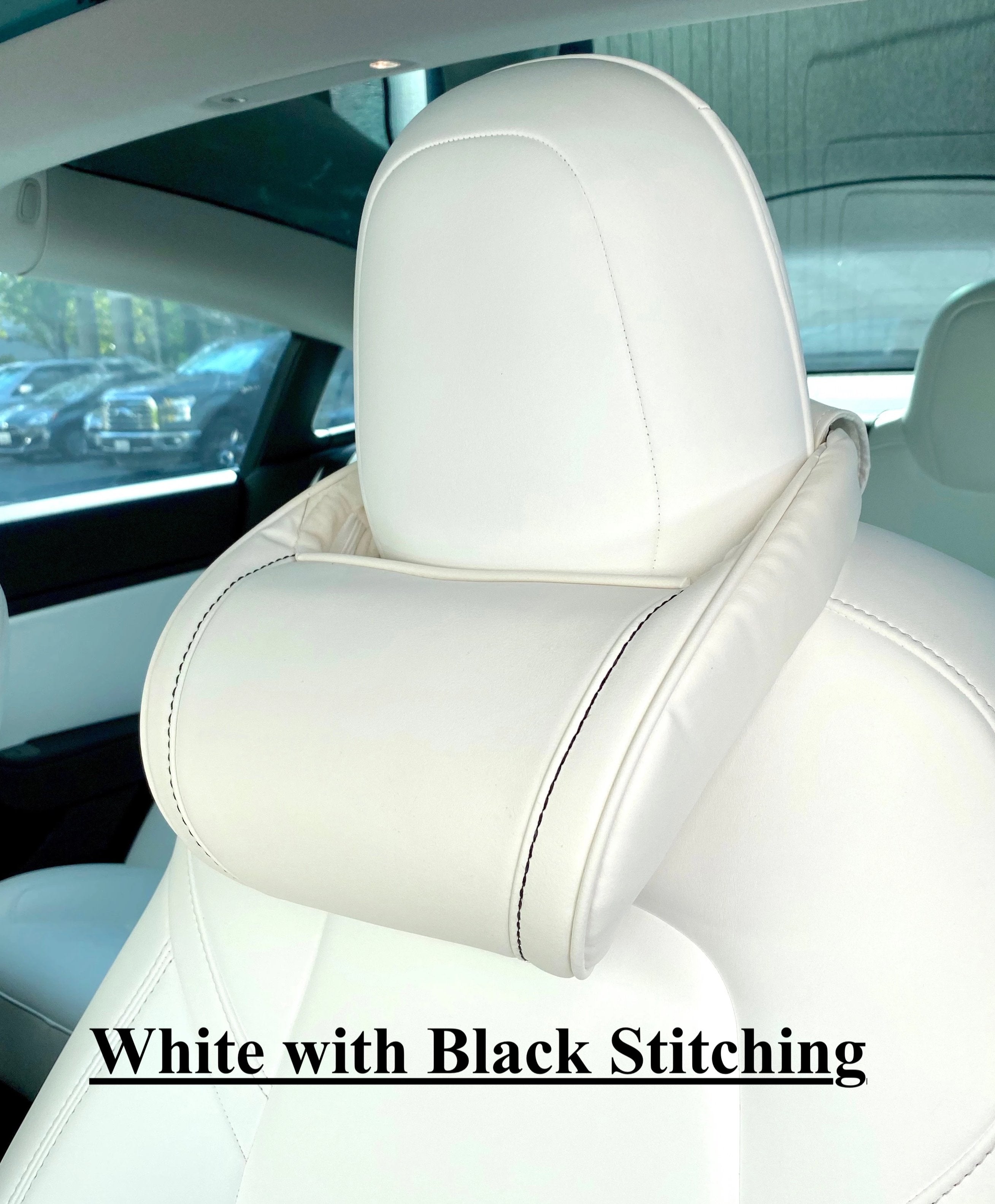 Pack of 2 Black Headrest Pillows Tesla Model 3/Y - Nappa Leather – TESBEAUTY