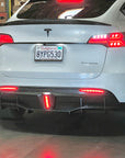 2020-2025 | Model Y Razzo Rear Diffuser & LED Brake Light ABS Plastic- Hydro Carbon Fiber Coated