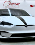 Model S Hood Racing Stripe Made from Xpel Ultimate Plus Black PPF