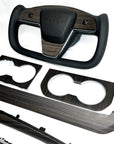 2021-2023 Model S & X Yoke Steering Wheel Ebony Wood Accent Overlays