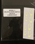 Model 3 & Y Unlock Door Switch Decals - Night Glowing or White