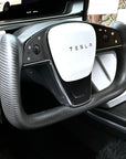 2021+ | Model S & X "Honking Airbag" Yoke Heated Steering Wheel Upgrade - Real Molded Carbon Fiber