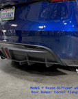 2020-2025 | Model Y Rear Bumper Corner Flanges (2 Pieces) - Hydro Carbon Fiber Coated