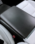 2021+ | Model S & X Center Console Armrest Overlay - Real Molded Carbon Fiber