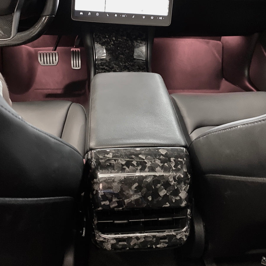 Model 3 & Y Backseat Vent Overlay - Real Forged Carbon Fiber