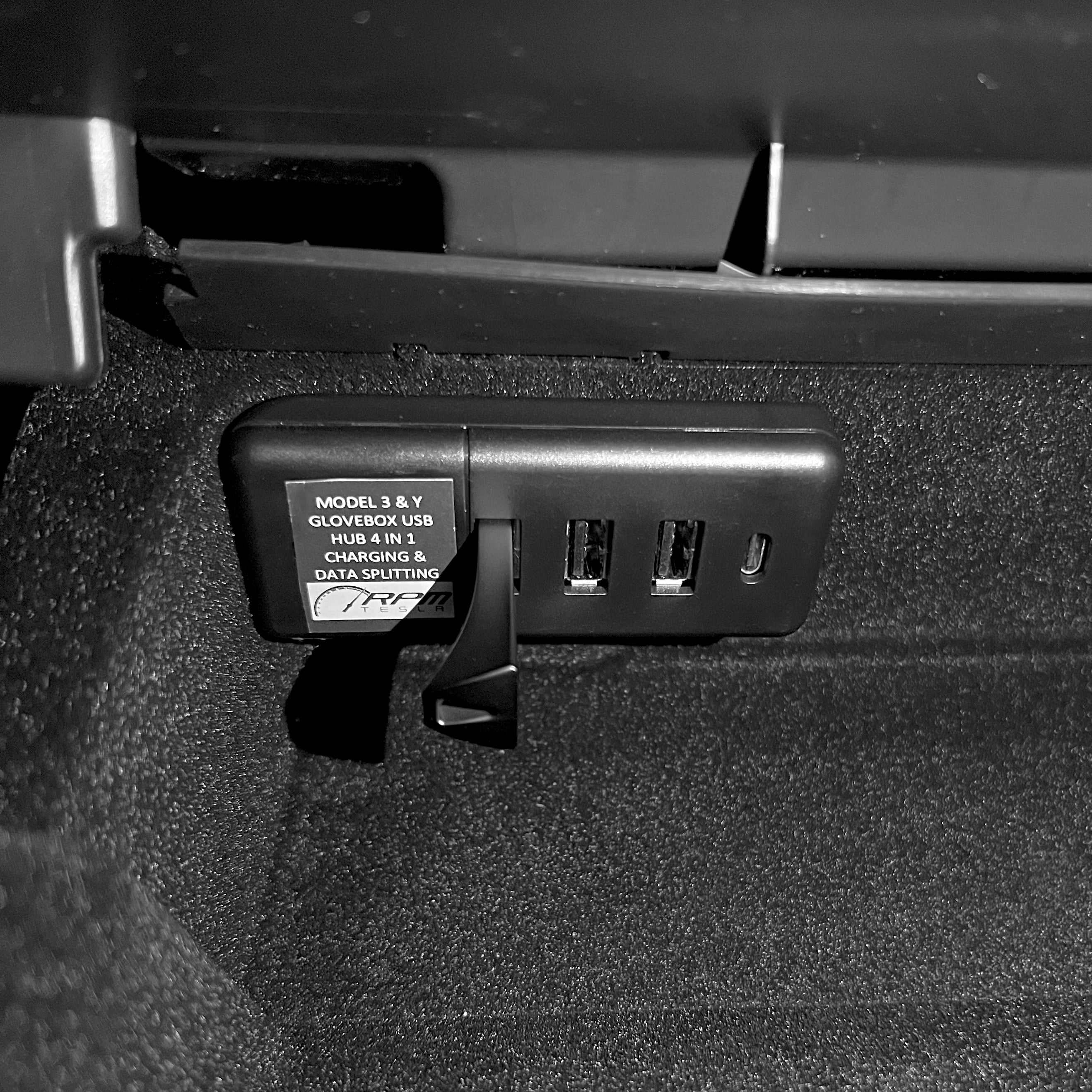 Glove Box USB Hub for Model 3 & Y