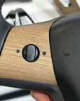 Model 3 & Y Steering Wheel Overlay (3 Piece) - Real Open-Pore Wood Veneer