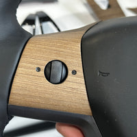 Model 3 & Y Steering Wheel Overlay (3 Piece) - Real Open-Pore Wood Veneer