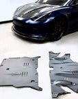 Model 3 Skid Plates - Aluminum with Road Noise Reducing Urethane Insulation