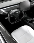 Model 3 & Y Yoke Style Steering Wheel - Full Carbon Fiber - Non Heated Only