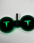 Model 3 & Y Dual Cupholder T Logo 7-Color LED Pad