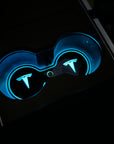 Model 3 & Y Dual Cupholder T Logo 7-Color LED Pad