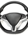 2012-2021 Model S & X Carbon Fiber Steering Wheel - Alcantara Handles
