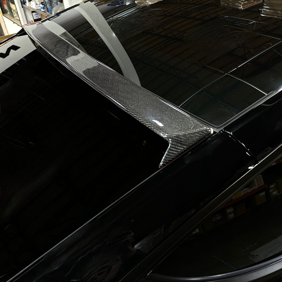 Model Y Rear Tailgate Window Spoiler (Solid Version) - Real Molded Carbon Fiber