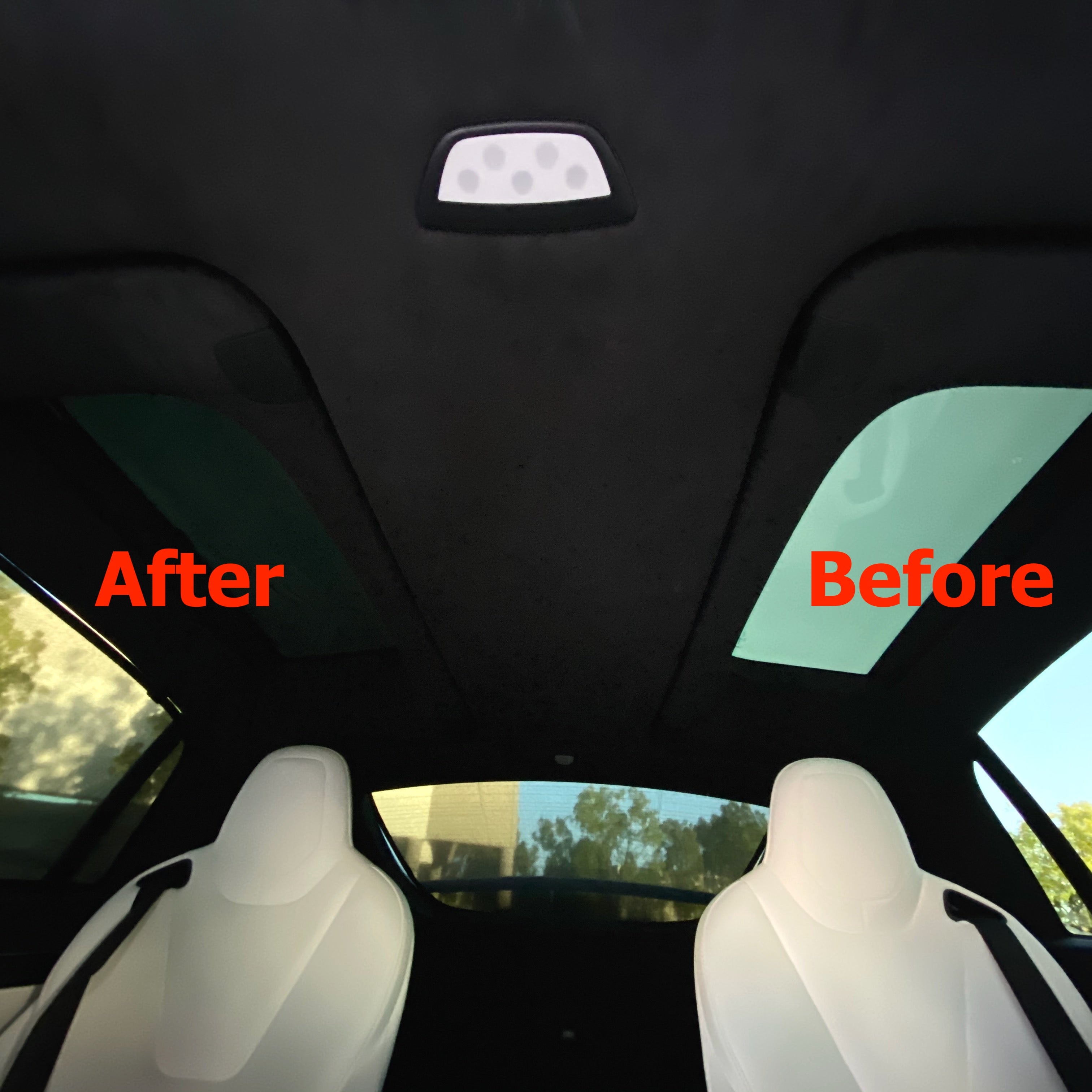 Sun protection pleated blind Tesla Model Y