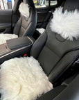 Faux Sheepskin Seat Covers, Headrests, & Pillows Front & Rear- White (SET OF 7)