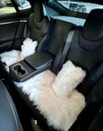 Faux Sheepskin Seat Covers, Headrests, & Pillows Front & Rear- White (SET OF 7)
