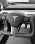 Model 3 & Y Yoke Style Steering Wheel - Full Black Leather - Heated