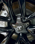 2021+ | Model S - 21" Arachnid Center Wheel Hubs - Real Molded Carbon Fiber- (Set of 4)
