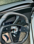 2021-2023 Model S & X Sport Steering Wheel Horizontal Top & Bottom - Full Leather & Heated
