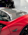 2017-2023 | Model 3 Viento Robot Hood - Dual Layer with Xpel Clear Bra- Real Molded Carbon Fiber