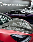 2017-2023 | Model 3 Viento Robot Hood - Dual Layer with Xpel Clear Bra- Real Molded Carbon Fiber