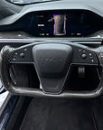 2021+ | Model S & X "Honking Airbag" Yoke Heated Steering Wheel Upgrade - Real Molded Carbon Fiber