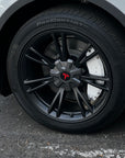 2020-2025 | Model Y 19" Gemini Wheel Center Hub Caps (Set of 4) - Hydro Carbon Fiber Coated