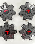 2020-2025 | Model Y 19" Gemini Wheel Center Hub Caps (Set of 4) - Hydro Carbon Fiber Coated