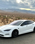 2021+ | Model S Plaid & LR Side View Mirror Overlays - Real Molded Carbon Fiber