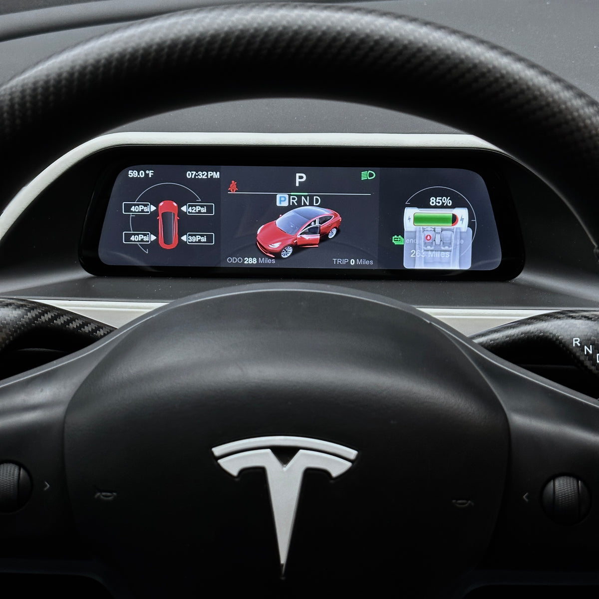 Full Length Dashboard Instrument Cluster Display For Tesla Model Y