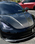 2017-2023 | Model 3 Viento Shark Tooth Hood - Dual Layer with Xpel Clear Bra- Real Molded Carbon Fiber