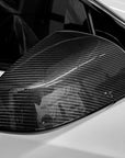 2021+ | Model S Plaid & LR Side View Mirror Overlays - Real Molded Carbon Fiber