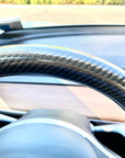 Model 3 & Y Upper Steering Wheel Overlay - Real Molded Carbon Fiber