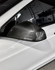 2021+ | Model S Plaid & LR Side View Mirror Overlays - Real Molded Carbon Fiber